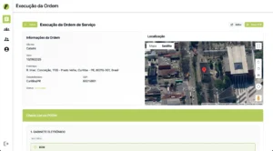 Aplicativo móvel integrado ao sistema de gestão com geolocalização.